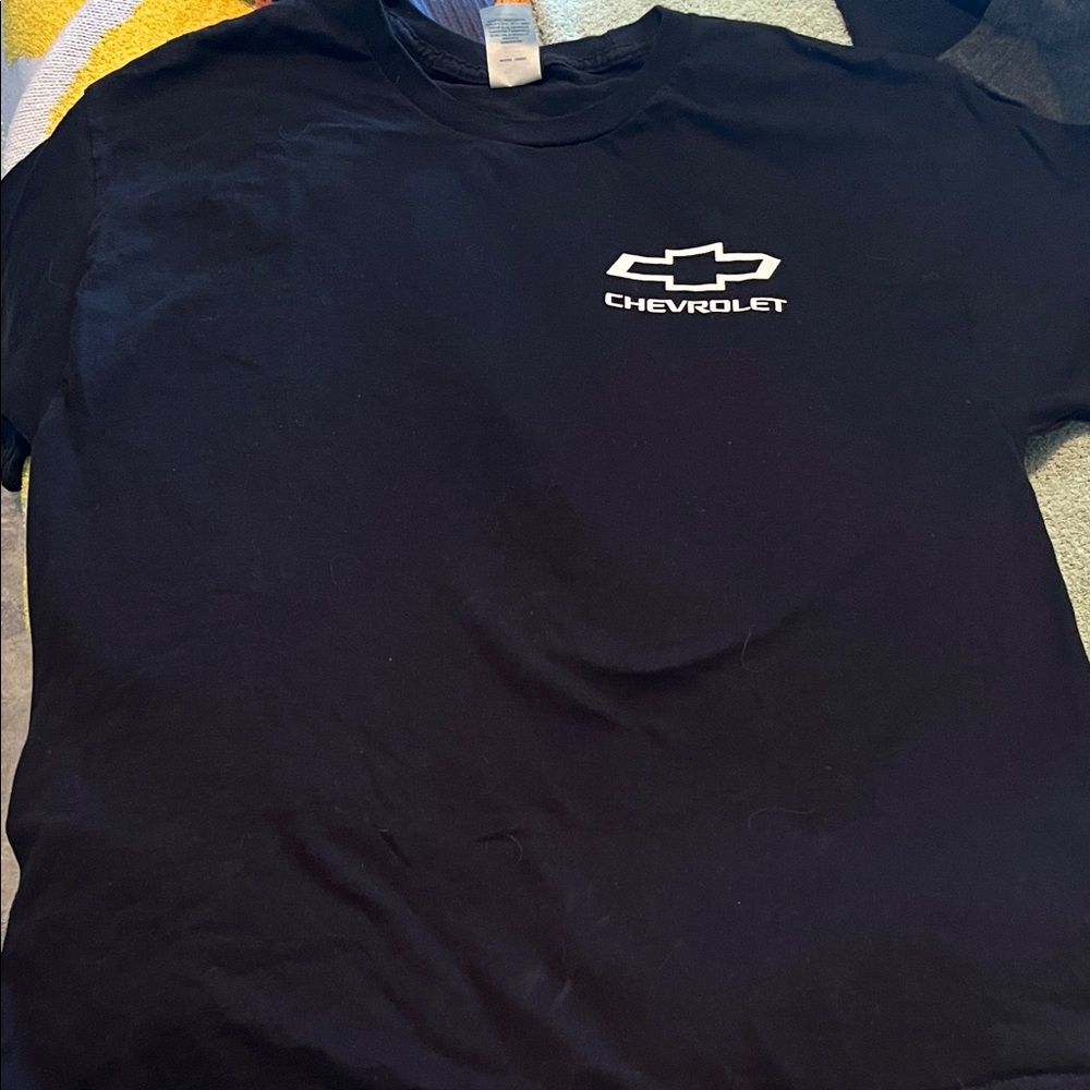 Hanes Black Short Sleeve T-Shirt with White Chevrolet Logo